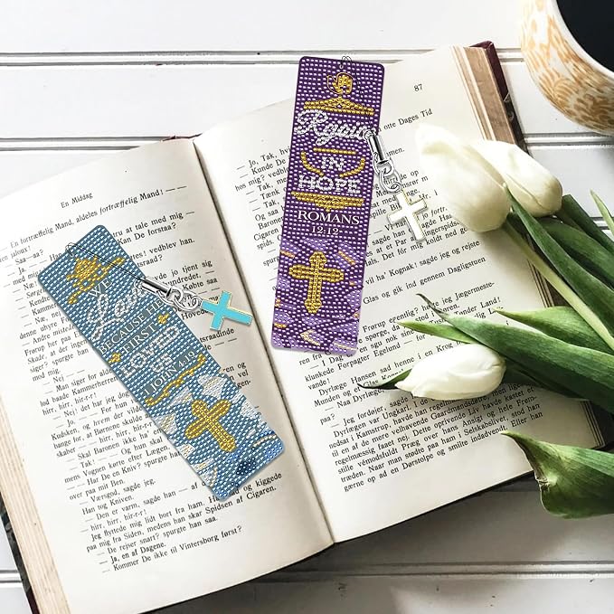 Christian Bible Diamond Art Bookmarks: 6 Pcs Bible Verse Diamond Painting Book - Image 8