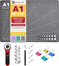 Mandala Crafts Self-Healing Cutting Mat Set – 24" x 36" A1 Black Gray by MandalaCrafts