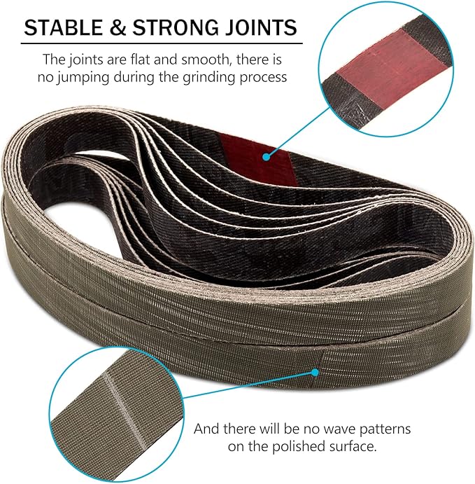 12 Pcs 1/2" x 12" Knife Sharpener Sanding Belts, 2500 Fine Grit Replacement Belt Fits Work Sharp Knife & Tool Sharpener(WSKTS & WSKTS-KT/Mk.1 & Mk.2)