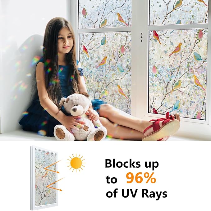 Ranzdn Window Privacy Film, Stained Glass, Static Cling, 35.4" x 78.7" | No - Image 3