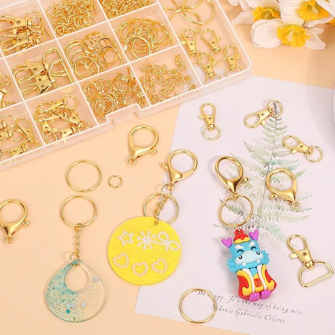 PAXCOO 300PCS Keychain Making Kit, Keychain Craft Supplies Including Key Chain - Image 6