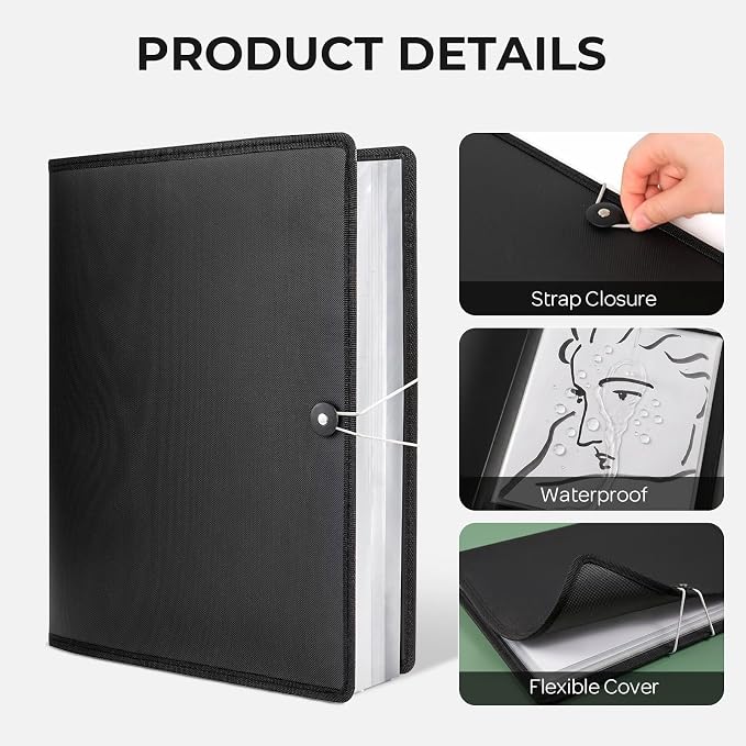 Nicpro 11x14 Art Portfolio Folder, 30 Pockets Display 60 Pages Art Painting - Image 5