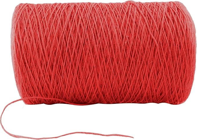 1mm x 3000 Feet Red Jute Rope, Twine for Gardening Tomato Climbing Plant Tie Floristry Crafts Gift Wrapping Packing Decor