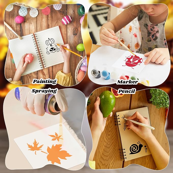 Fainne 100 Pcs 2 Inch Fall Stencils Small Stencils - Image 4