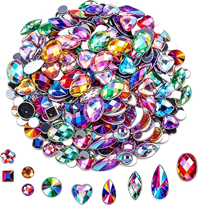1000 Pcs Crystal AB Colorful Jewels Gems by KDCQAH