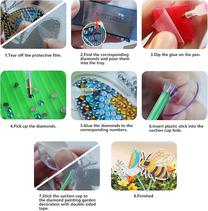 SWATOM 10PCS Diamond Art Kits for Adults for Garden Decor - Image 7