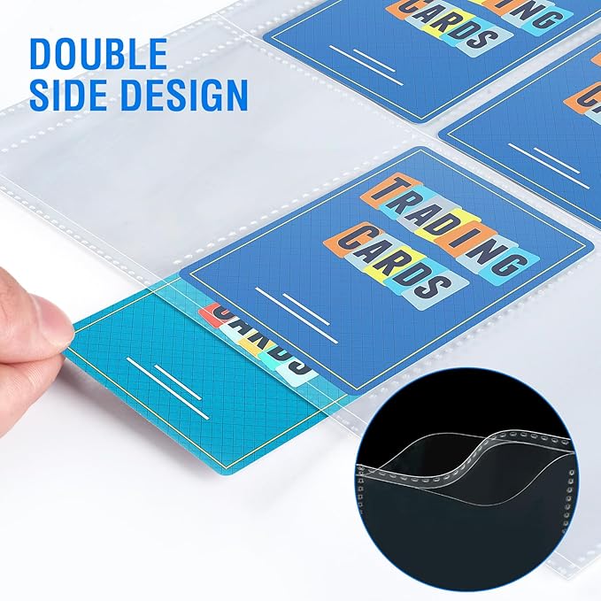 120 Pack 9 Pocket Page Protectors, Sooez Double Sided Trading Card Sleeves - Image 2
