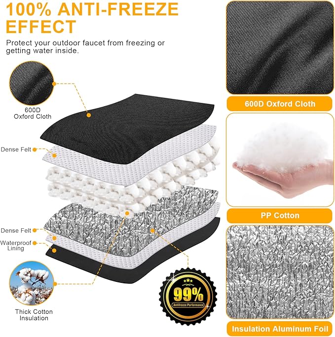Backflow Preventer Cover Insulated with Thicker 7 Layers Fabric, 24" W x 30" H Backflow Cover with Aluminum Foil Layer for Winter Pipe Freeze Protection, Backflow Insulation Cover
