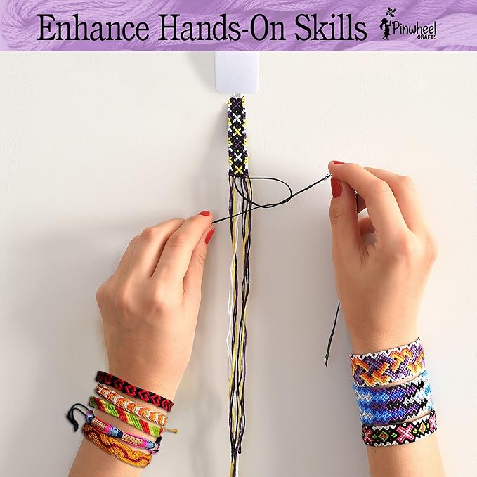Pinwheel Crafts Friendship Bracelet Kit – DIY String Bracelet Making Kit - Image 6
