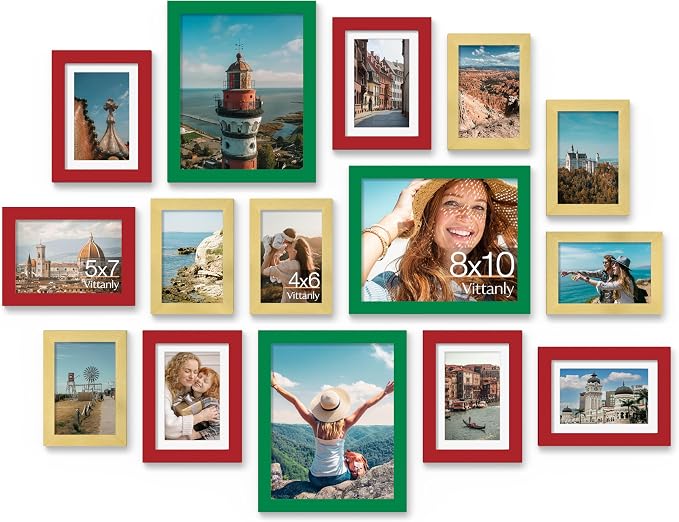 Vittanly 15 Pack Picture Frames Collage Wall Decor, Gallery Frame Set by Vittanly