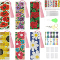 NEGEKFKX 6 Pcs Flower Cross Stitch Bookmark Kit by NEGEKFKX