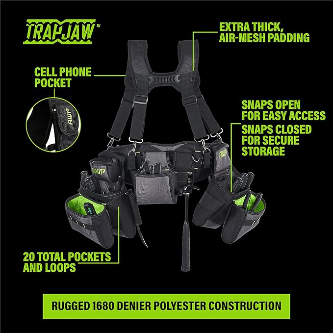 AWP Tool Belt, Tool Rig, Durable, Premium Tool Belt Organizer