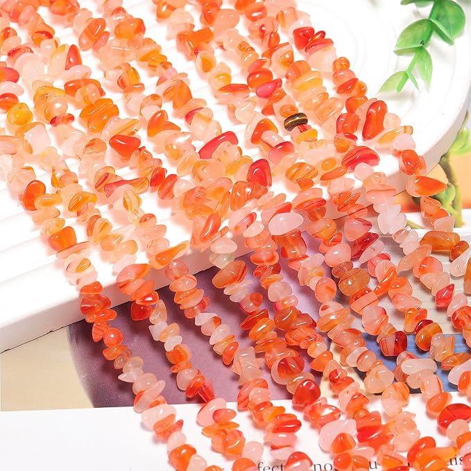 200 Pcs Crystal Chip Beads for Jewelry Making 5-8mm Red Wave Agate | Natural - Image 7