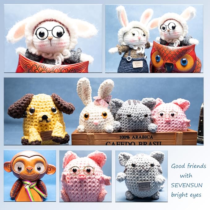SEVENSUN 266 PCS Safety Eyes for Crocheting, Crochet Safety Eyes and Noses for - Image 7