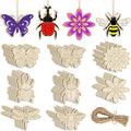 Sophena 80PCS Wooden Spring Ornaments to Paint, 8 Styles DIY Blank Unfinished by Sophena