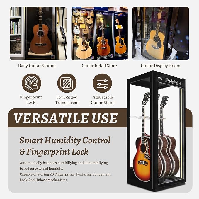 Guitar Display Case with Humidification & Constant Temperature, Smart Touch - Image 6