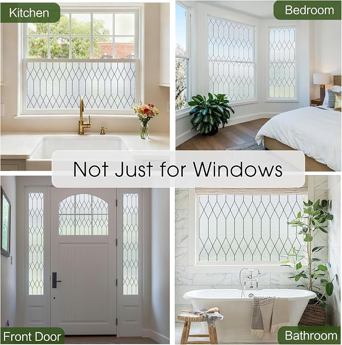 Windimiley Window Privacy Film Stained Glass Static Clings, Bathroom Frosted - Image 9