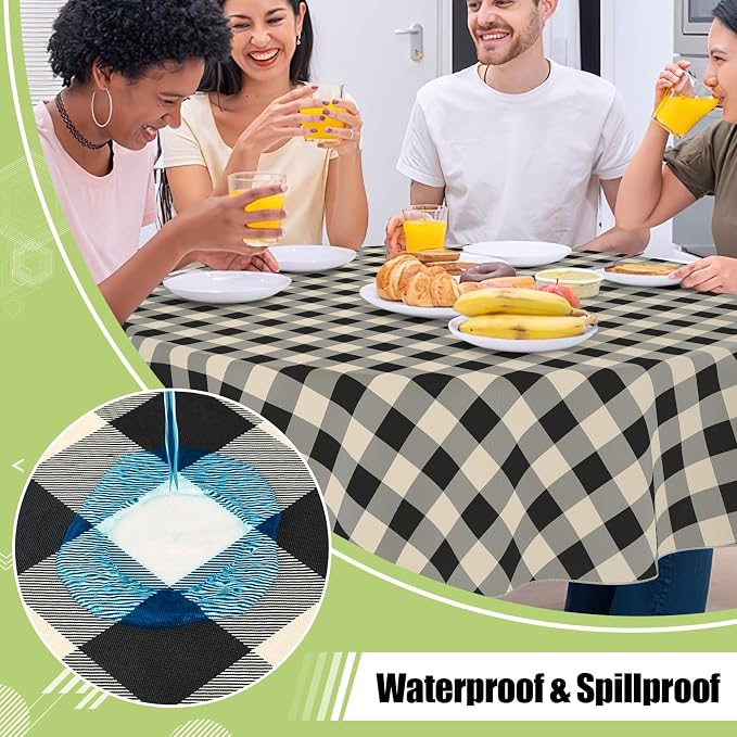 Smiry Oval Table Cloth, Waterproof Vinyl Tablecloth - Image 2
