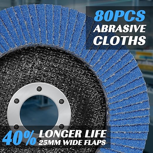 14 Pack of Flap Discs 4 1/2 for Angle Grinder Grit 60 Type 29 Zirconia Grinding Wheel for Wood Metal Sanding