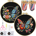 ERKOON Embroidery Kit for Beginners, 2 Set Flower Cross Stitch Set Include by ERKOON