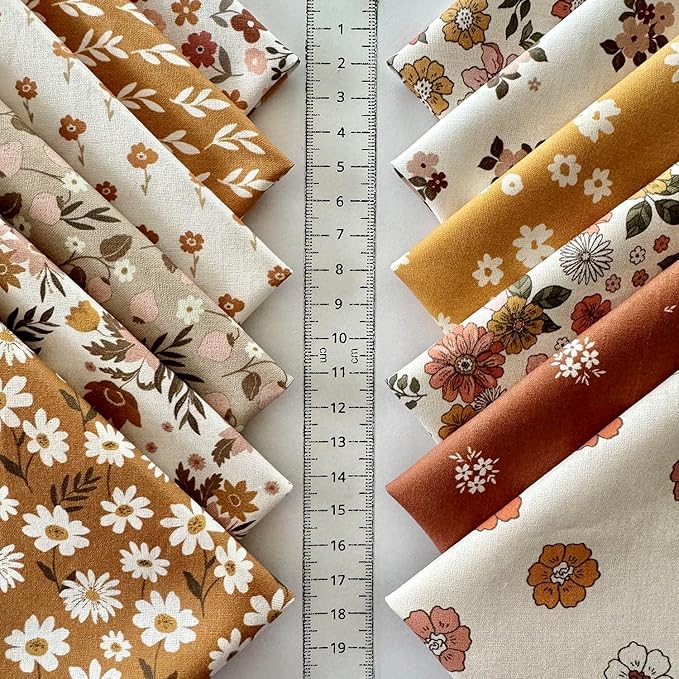Vintage Floral Patchwork Cotton Fabric Set – 60 Pre-Cut Squares, 20×20 cm - Image 3