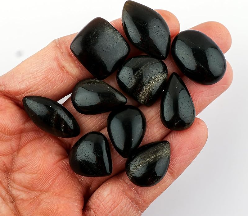 10pcs, Natural Gemstone Cabochon, Wholesale Assorted Flatback Crystals - Image 4