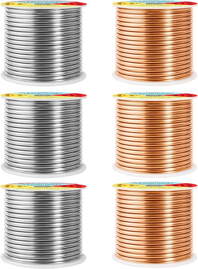 Mandala Crafts 10 GA Copper Silver Tone Combo Anodized Aluminum Craft Wire | - Image 2