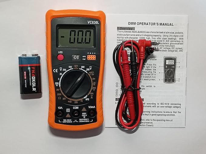 Soldering Iron Kit, Digital Multimeter Kit, Multi Tester, Voltage Tester, Measures AC/DC Voltage, Current, Resistance/Continuity/Diode/Triode. Solder Iron, Adjustable Temperature (Orange)