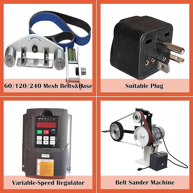 Belt Sander Variable Speed Power Bench Sander 2X71inch Vertical and Horizontal Belt Sander for Metal Working & Knife Making With 3 Grinding Wheels and Base 110V 1500W