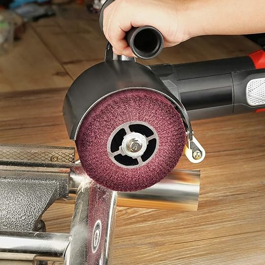 120x100mm Non-Woven Abrasive Flap Wire Drawing Polishing Burnishing Wheel for The Surface Treatment of Metal Products (320 GRIT)