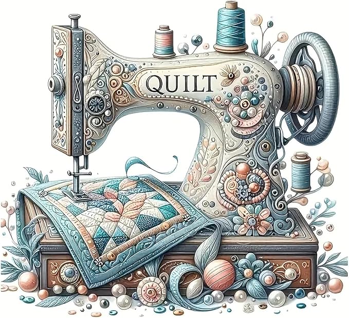 Sewing Machine Stamped Cross Stitch Kits by Unknown