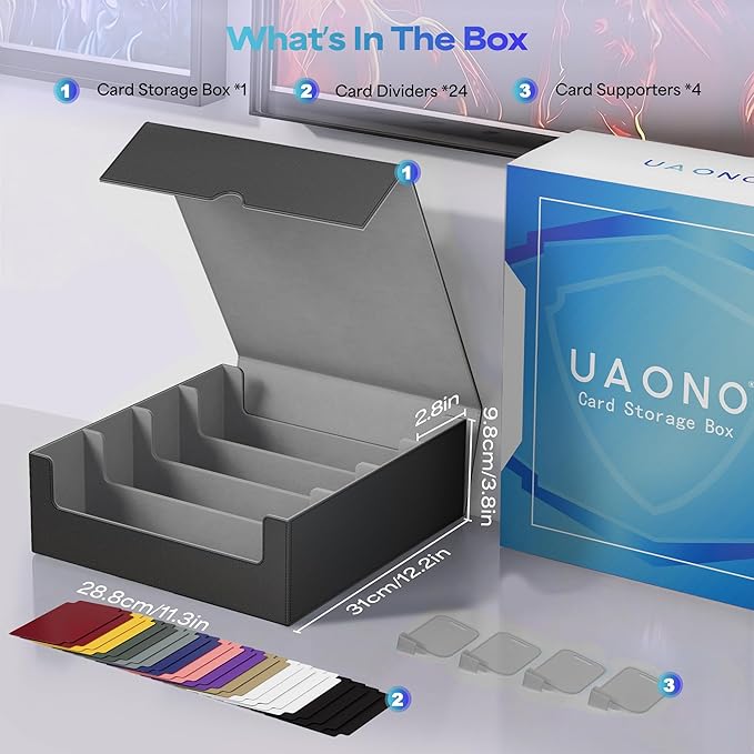 UAONO Trading Card Storage Box, Holds 2400 Sleeved Cards - Image 7