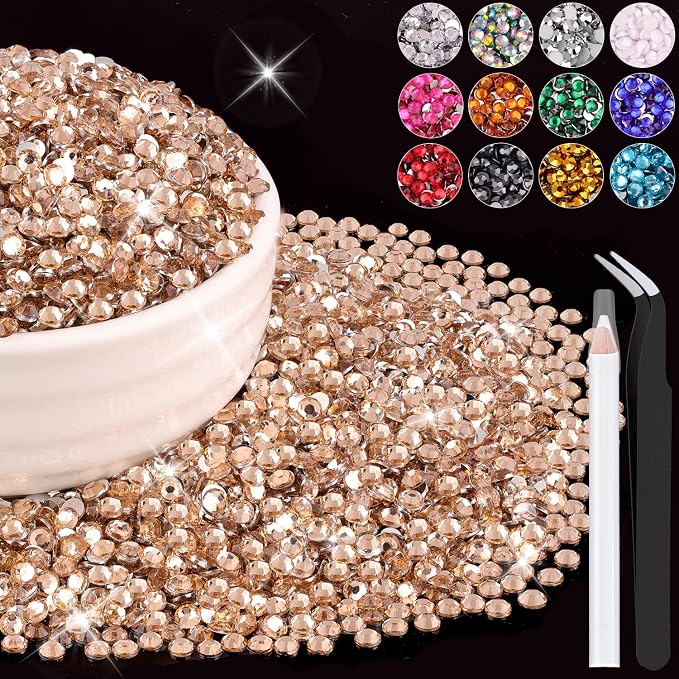 8000PCS 3mm Resin Rhinestones Bulk by BELLEBOOST