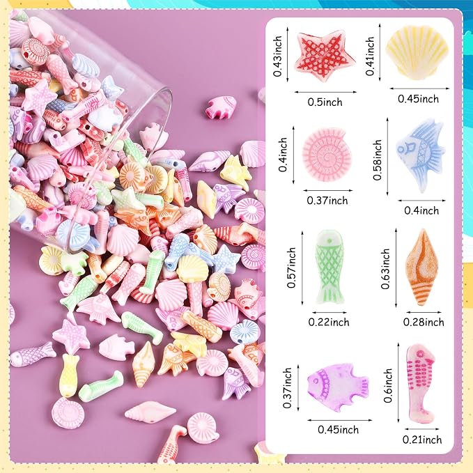 Augshy 700pcs Summer Ocean Shell Beads, Sea Seashell Beads - Image 2