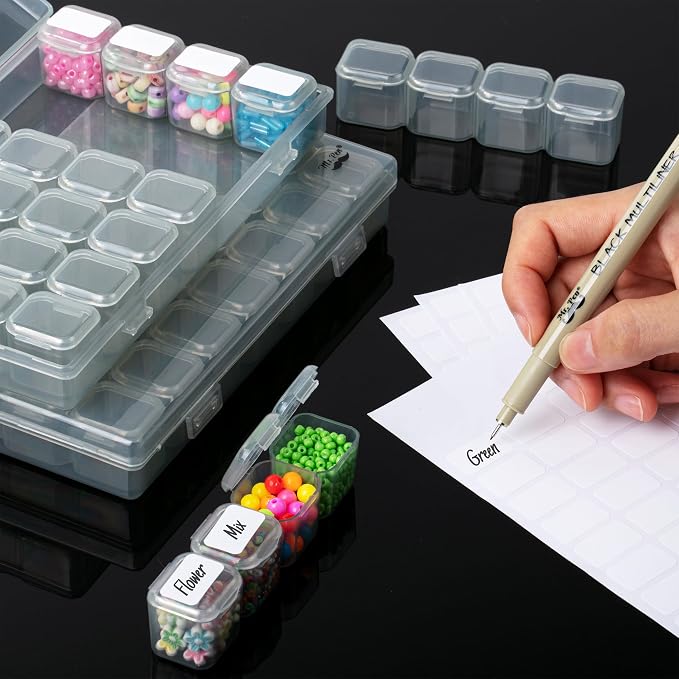 Mr. Pen- Bead Storage Containers, 28 Grids, 2 Pack, Transparent, Small Bead - Image 5