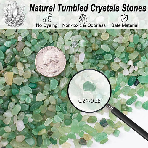0.5 Lb/230g Green Aventurine Crystal Chips Bulk Crushed Stones, Natural - Image 2