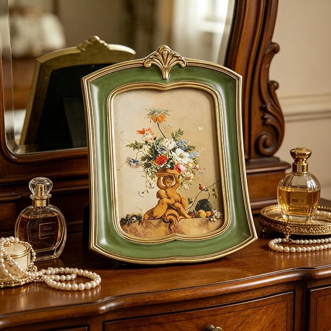 Vintage Picture Frame 5x7 Antique Ornate Photo Frame Tabletop and Wall Hanging - Image 3