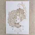 TIAMECH A4 Reusable Mandala Lady Stencil by TIAMECH