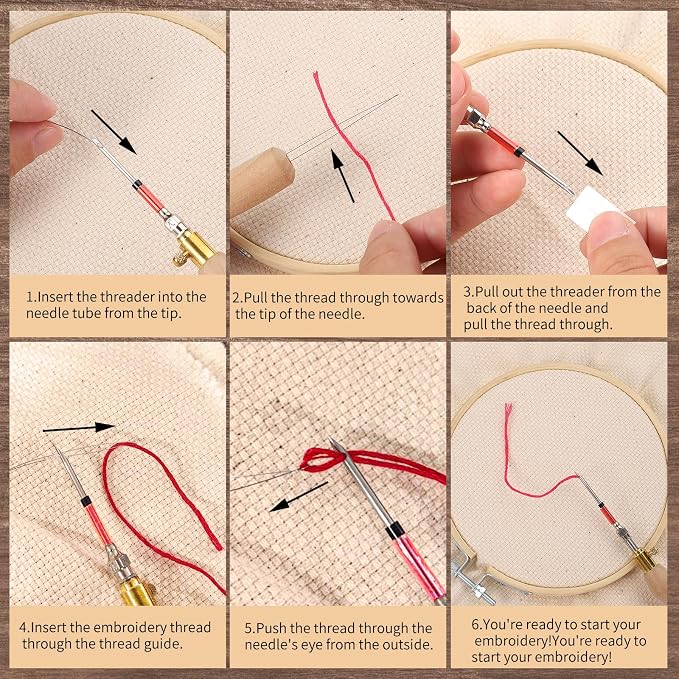 14 Pcs Punch Needle Kit with Storage Box, Adjustable Punch Needle Tool Includes - Image 4