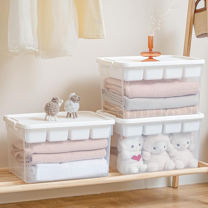 Citylife 32QT 2-Pack Clear Craft Storage Box Buildable Lid Removable Tray | - Image 5