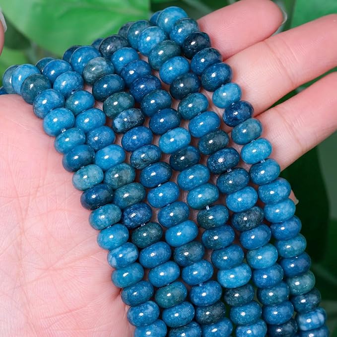 Songxi 5x8mm Natural Apatite Stone Rondelle Beads, Gemstone - Image 2