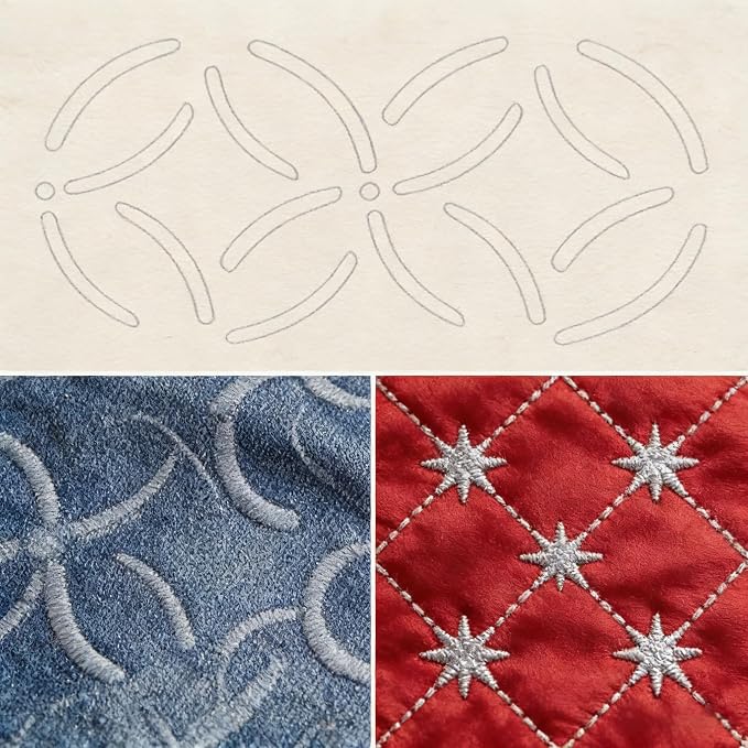 Stencils Sashiko Stencil 33pcs Reusable Plastic Templates 5.12 * 5.12 Inch Hand - Image 4