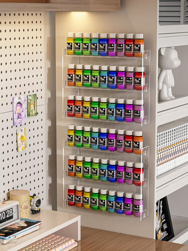2Pack 3 Tier Display Rack, Acrylic Craft Paint Storage Organizer, Miniature - Image 7