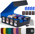 Trading Card Storage Box with Commander Display, 4-Row Deck Case with Removable by Kabinka