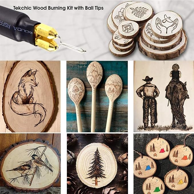 60W Professional Wood Burning Kit Pro Wood Burner Pyrography Tool - Image 7