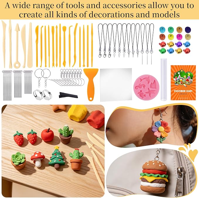 175 Pcs Polymer Clays 80 Bright Colors Oven Bake Clay Non-Sticky Modeling Clay - Image 3