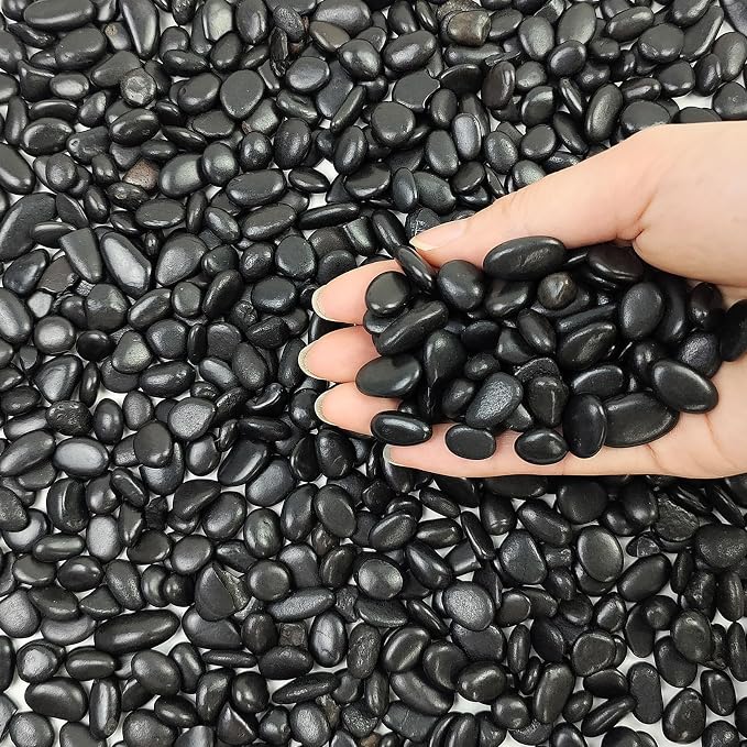 FANTIAN 2 lbs Black Pebbles for Indoor Plants, 3/8 inch Decorative Rocks - Image 8