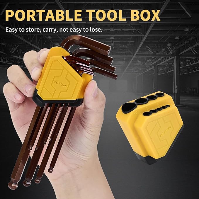 Metric Hex Key Ball End S2 Alloy Bronze – 9PCS Metric Allen Wrench Set, S2 Steel, 1.5–10mm, 6.7in, for High Torque Jobs, DIY Repairs, Bike & Machine Maintenance