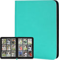 360 Cards Ringless 9-Pocket Side Loading Trading Card Binder, PU Zipper Fixed by GERMUN