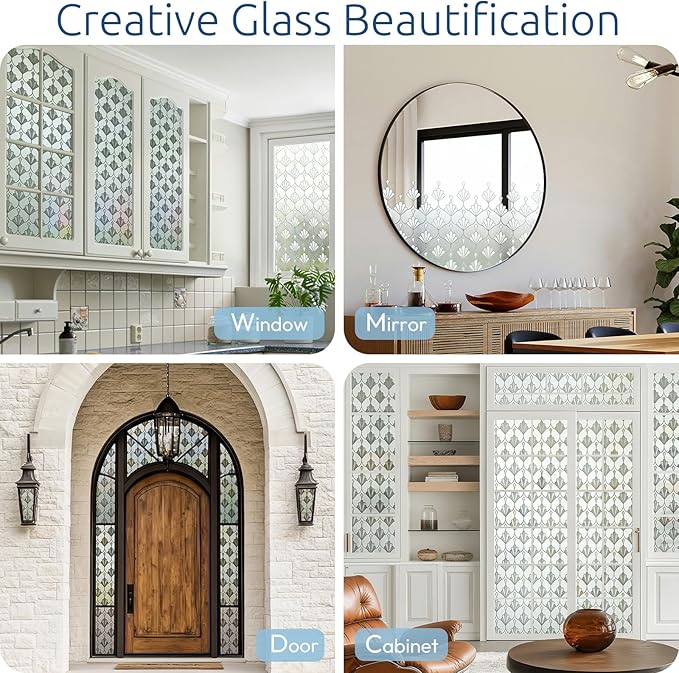 rabbitgoo Privacy Window Film Frosted Glass, 17.5" x 118.1" | Sun Blocking Non - Image 6
